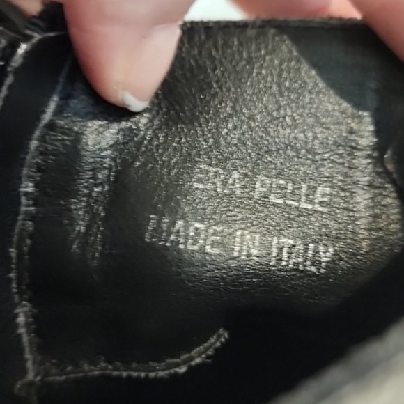 Black soft calfskin leather combat motorcycle Chelsea boots made in Italy - Picture 10 of 11